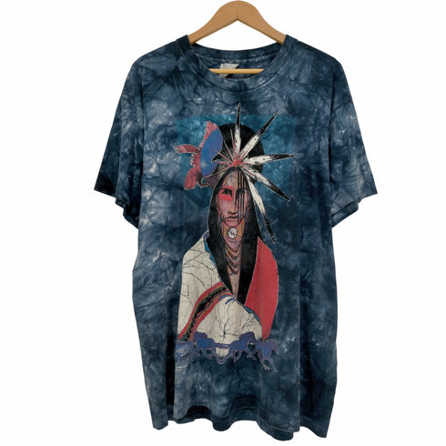 テネシーリバー TENNESSEE RIVER USA製 タイダイボディ 1996© ネイティブアメリカン Tシャツ 袖裾シングル メンズ import:XL